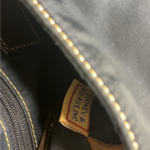 Dooney & Burke Nylon And Leather Trim Wayfarer Shoulder Bag - Navy Blue - Picture 8 of 10